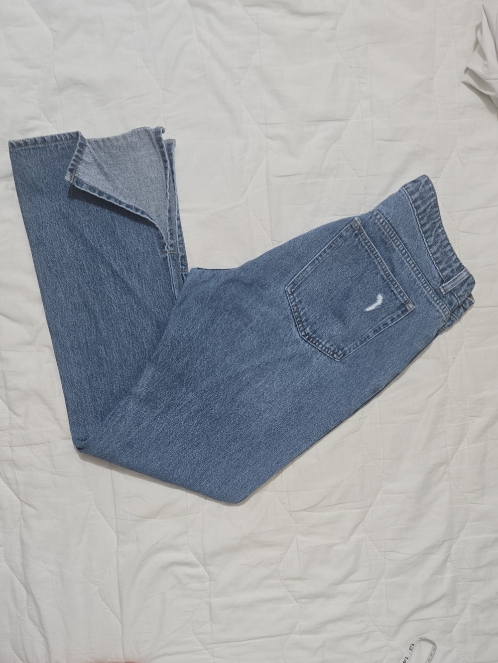 H&M 100% Cotton Lightweight High Rise Straight Leg Jeans Blue Size 12